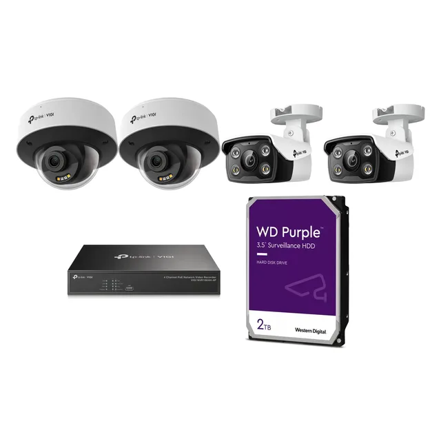 Pack vidéosurveillance Commerce 4 caméras (TP-Link VIGI)