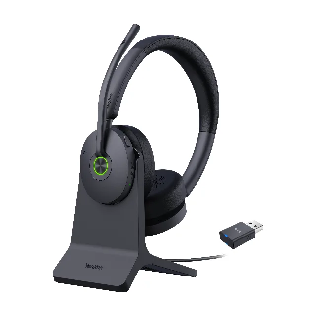 Yealink WH68 — casque DECT binaural UC & Teams avec support de charge