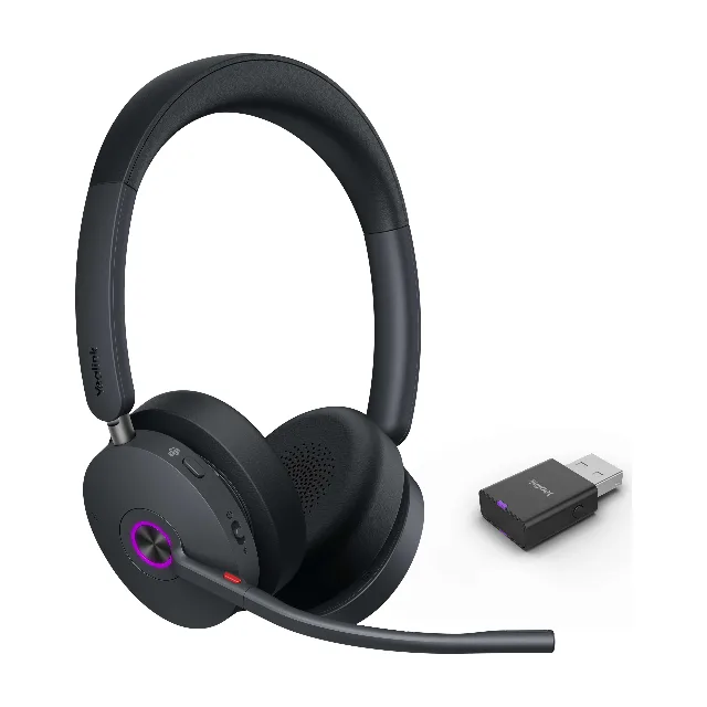 Yealink WH68 Hybride — casque DECT et Bluetooth 5.3 binaural ANC, dongle USB
