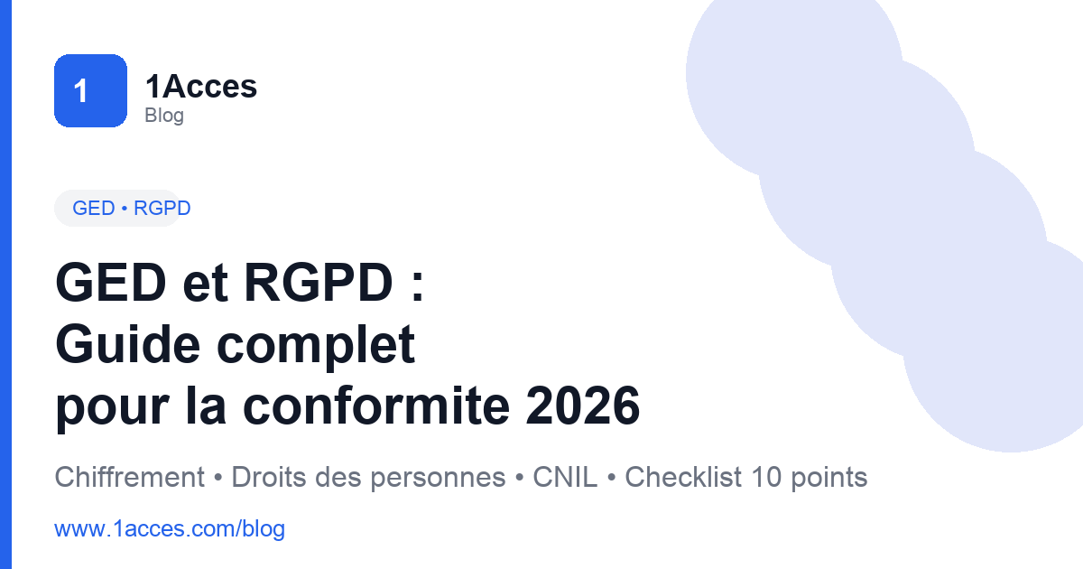 GED et RGPD : guide complet pour la conformite en 2026 | 1Acces